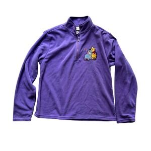 1990s Disney Store Winnie the Pooh Purple Fleece Pullover Womens Large